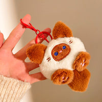 Kawaii Plush Cat Keychain – Cute Fluffy Kitty Bag Charm for Girls & Cat Lovers