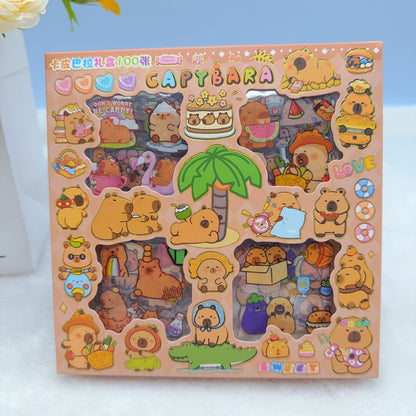 ✨ Kawaii Capybara Sticker Box – Cute Cartoon Stickers Set ✨