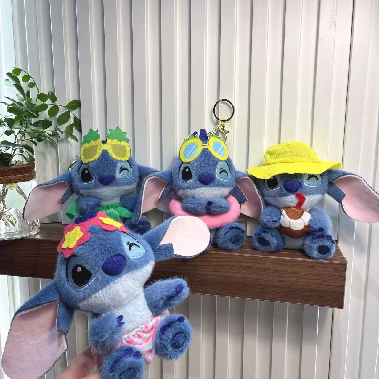 Cute Stitch Plush Keychain – Soft Kawaii Cartoon Doll Keyring | Random Summer Outfit Design