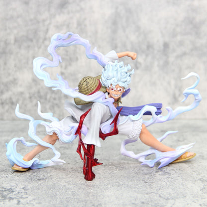 Monkey D. Luffy Gear 5 Nika Action Figure – 17 cm One Piece Anime Collectible Statue with Box | Luffy Anime Figurine for Desk, Shelf & Otaku Collection