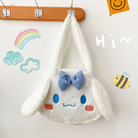 Kawaii Sanrio Plush Shoulder Bag – My Melody, Kuromi & Cinnamoroll Soft Furry Handbag