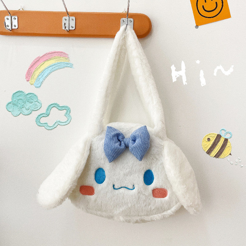 Kawaii Sanrio Plush Shoulder Bag – My Melody, Kuromi & Cinnamoroll Soft Furry Handbag