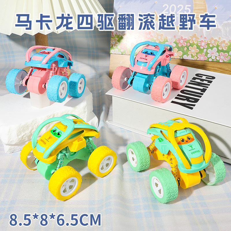 Mini Inertia Powered Stunt Car Toy for Kids | 360° Flip Off-Road Push & Go Toy Car (Single Piece, Random Color)