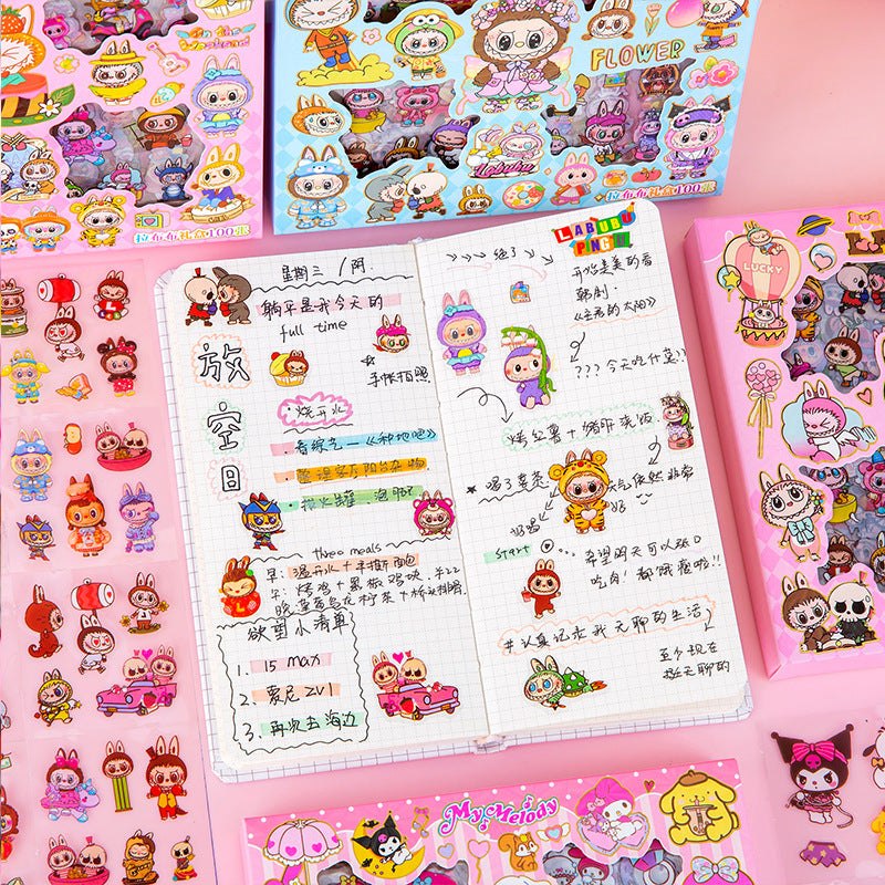 ✨ Labubu Kawaii Sticker Box – 100+ Cute Stickers ✨