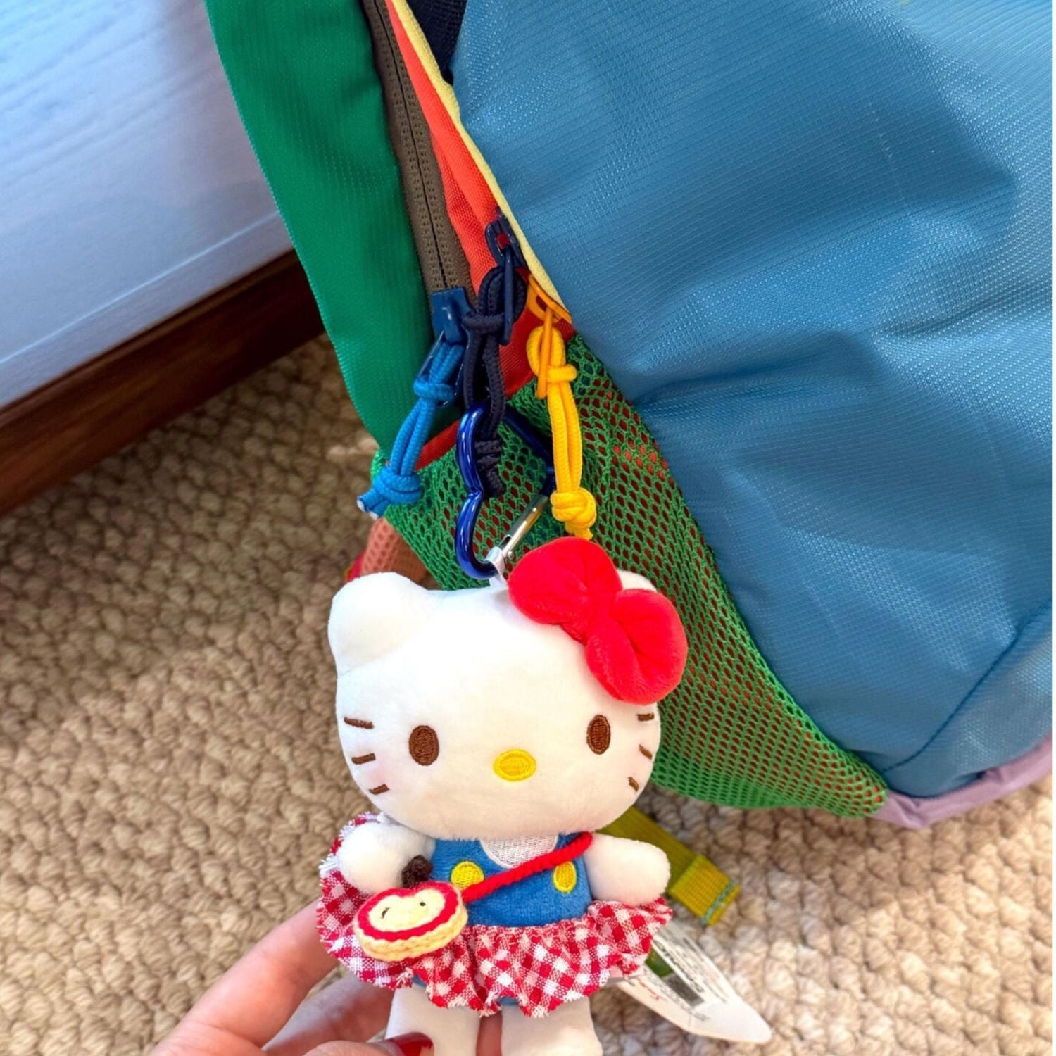 Hello Kitty Plush Keychain with Removable Clothes – Cute Sanrio Soft Toy Bag Charm for Girls