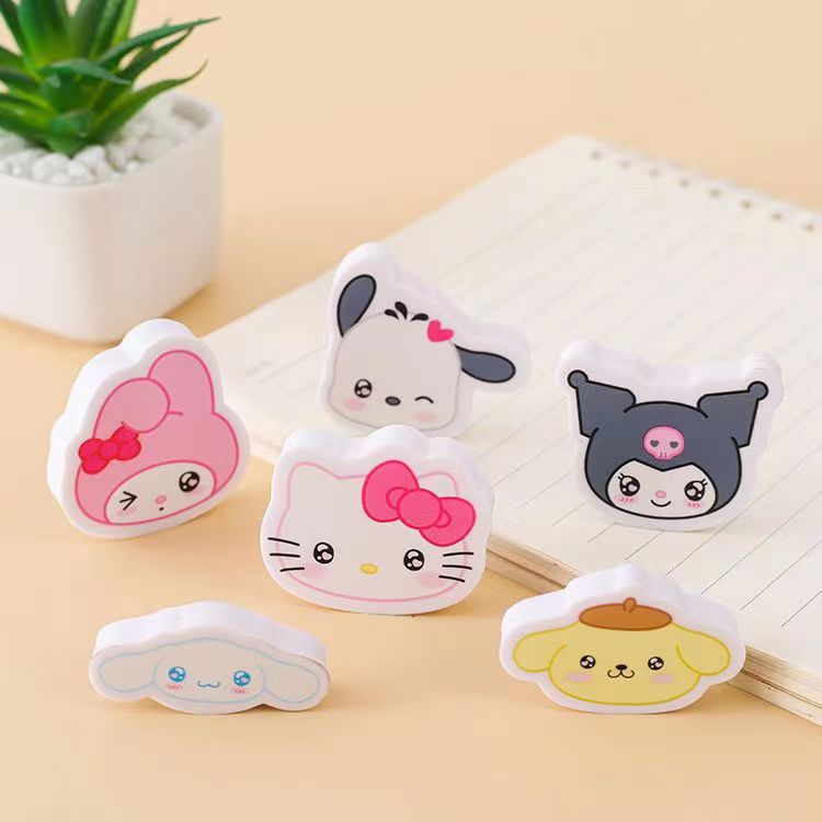 Kawaii Character Blind Pouch Eraser Set – pack of 5