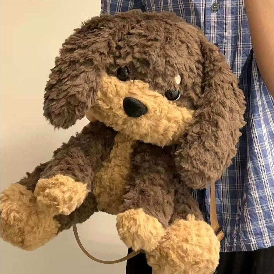 Kawaii Cute Plush Puppy Backpack Bag – Soft Teddy Dog Shoulder Bag for Girls & Kids | Kawaii Plush Animal Backpack Purse