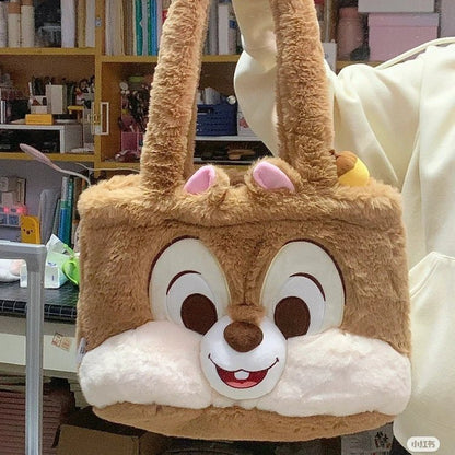 Cute Bunny Plush Tote Bag for Girls | Kawaii Soft Fur Handbag | Cartoon Rabbit Shoulder Bag | Aesthetic Korean Style Tote Purse