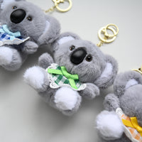 Cute Koala Plush Keychain (Random Color) | Soft Kawaii Koala Bag Charm & Key Holder