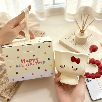 Hello Kitty Pink Gift Hamper for Girls | 8-Piece Kawaii Gift Set with Tote Bag, Cosmetic Pouch, Neck Pillow, Hair Band, Cup & More