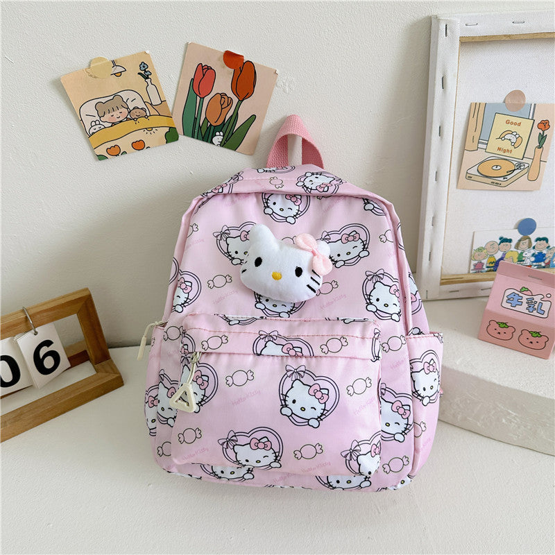 Kawaii Sanrio Mini Backpack with Plush Character – Cute Kids & Girls Shoulder School Bag