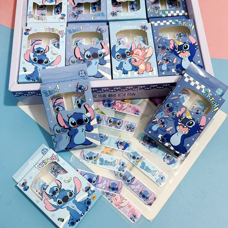 Disney Stitch Cartoon Adhesive Bandages – Pack of 10 | Cute Waterproof First Aid Bandage Strips for Kids