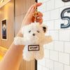 Kawaii Coffee Bear Plush Keychain | Cute Teddy Bag Charm | Soft Fluffy Key Ring for Girls