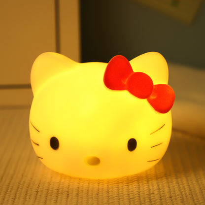 Cute Hello Kitty Vinyl LED Night Lamp – Button Operated Mini Bedside Light