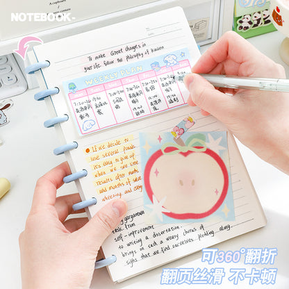 Kawaii DIY Loose-Leaf Notebook Binder – Cute Disc Bound Aesthetic Planner Journal with Decorative Charms