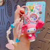 Sanrio official  Character Bag Charm with Flower & Glitter Beads Keychain