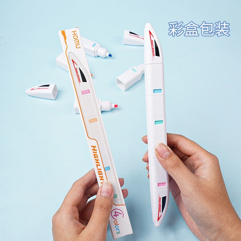 6-in-1 Modular Building Block Highlighter Pen Set | Stackable Multi Color Highlighter Marker | Kawaii Creative Study Stationery for School, College & Office