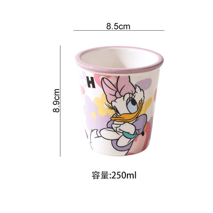 Disney Mickey Mouse, Minnie Mouse, Daisy Duck & Donald Duck Ceramic Coffee Mug Set of 4 – 250ml Cute Cartoon Cups