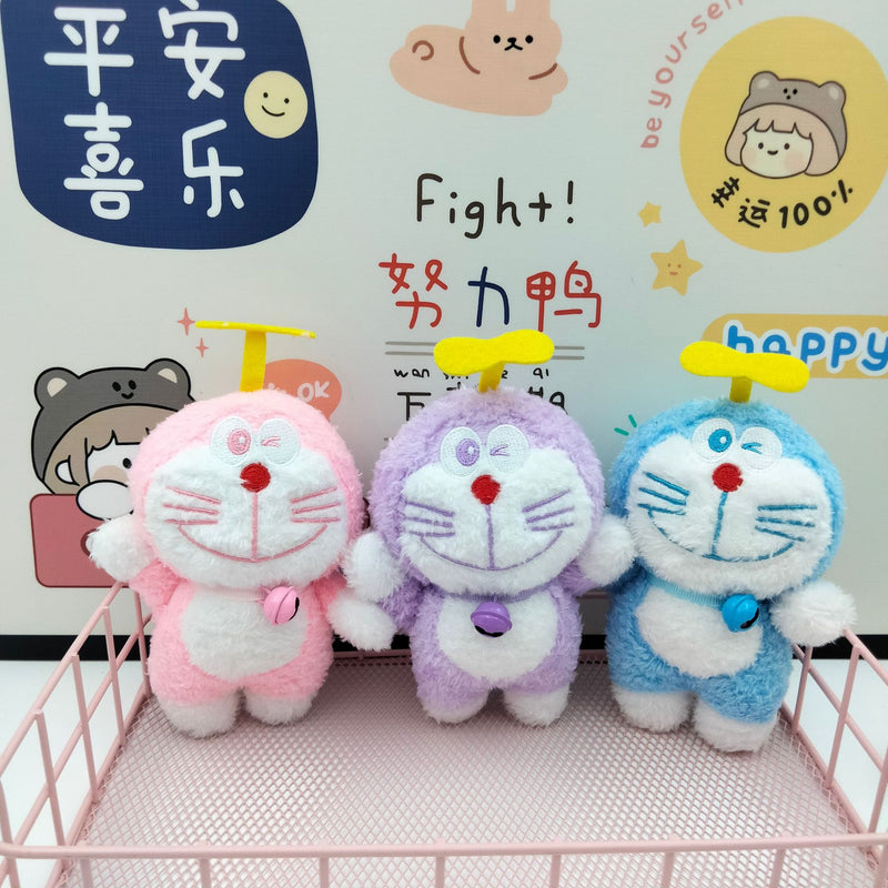 Cute Doraemon Plush Keychain with Bell – Kawaii Soft Toy Keyring