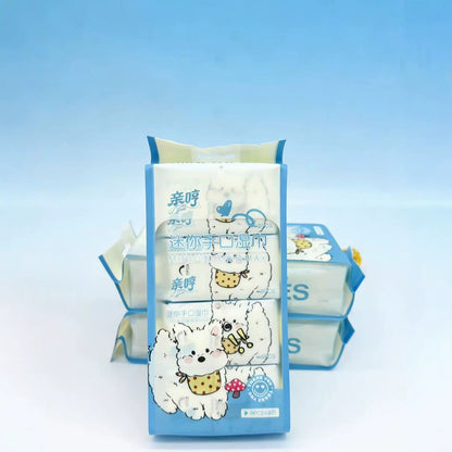 Kawaii Mini Pocket Wet Wipes Set – 8 Packs x 8 Sheets | Cute Cartoon Portable Travel Wet Tissues | Soft Disposable Pocket Wipes for Kids, School, Office & Travel