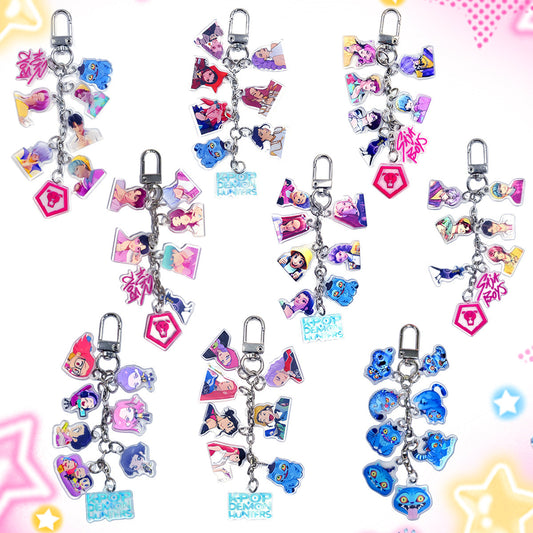 KPOP Demon Hunters Acrylic Keychain – Cute Anime Charm Keyring for Bags, Backpacks & Accessories (Random Design)