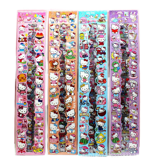 Hello Kitty Puffy Sticker Set of 4 Sheets | 3D Cartoon Kawaii Stickers for Kids | Cute DIY Scrapbook, Journal, Laptop, Phone, Diary & Gift Decoration Stickers