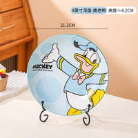 Disney Mickey Mouse & Friends Cartoon Printed Snack Plate – Kids Plastic Dinner Plate | Cute Minnie Mouse, Donald Duck, Daisy Plate | Single Piece Kawaii Tableware