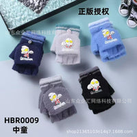 Ultraman Kids Winter Fuzzy Flip Gloves – Warm Woolen Half & Full Finger Convertible Gloves