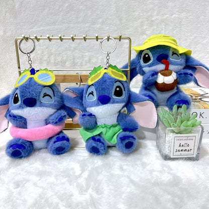 Cute Stitch Plush Keychain – Soft Kawaii Cartoon Doll Keyring | Random Summer Outfit Design