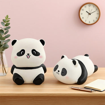 Cute Panda LED Night Light Set of 2 | Kawaii Panda Bedside Lamp | Battery Operated Plastic Panda Sleeping Light | Cute Animal Bedroom Decor | Kids Nursery Night Lamp Gift