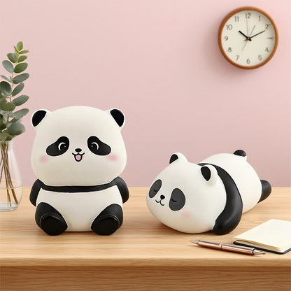 Cute Panda LED Night Light Set of 2 | Kawaii Panda Bedside Lamp | Battery Operated Plastic Panda Sleeping Light | Cute Animal Bedroom Decor | Kids Nursery Night Lamp Gift