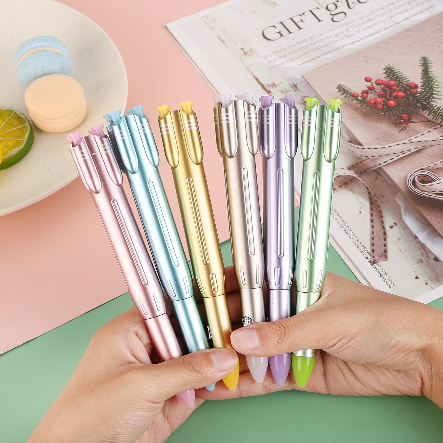 Rocket Shape LED Light Ball Pen | Cute Retractable Fancy Pen for Kids & Students