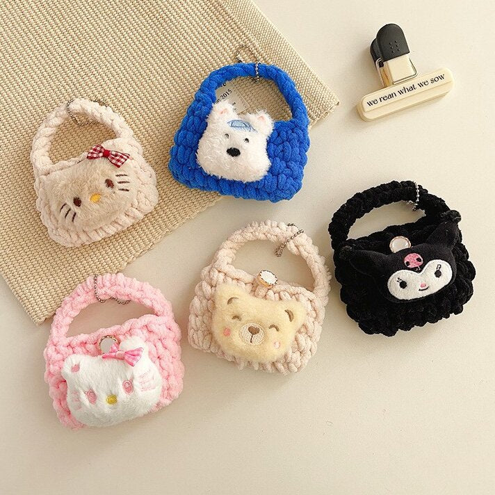 Kawaii Mini Coin Pouch Keychain – Cute Cartoon Zipper Coin Purse Key Ring for Girls & Kids