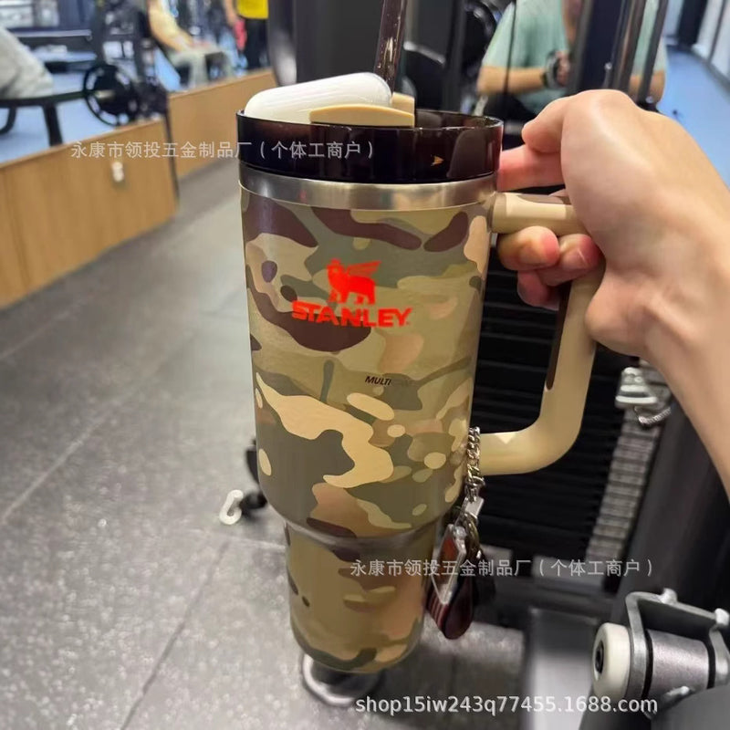 Stanley Steel 1200ml Camouflage Tumbler With Handle | Vacuum Insulated Travel Mug With Straw | Leakproof & Durable Water Bottle