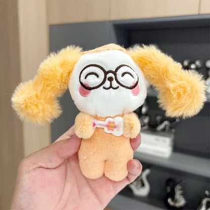 Kawaii Guitar Bunny Plush Toy Keychain – Cute Rabbit Stuffed Doll with Glasses