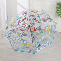 Cute Transparent Cartoon Umbrella | Kawaii Sanrio, Doraemon & Party Animal Print | Windproof & Waterproof Clear Umbrella for Kids & Adults