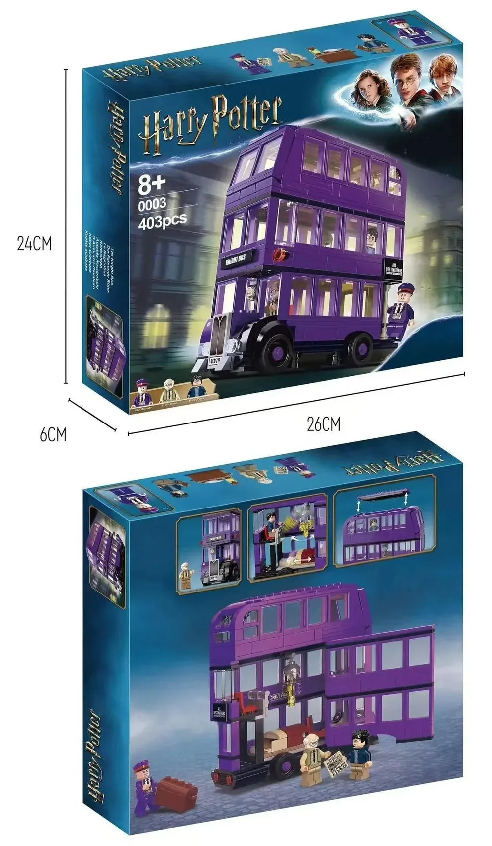 Harry Potter Knight Bus Building Block Set – Purple Triple Decker Magic Bus Toy | DIY Brick Model Kit for Kids & Collectors (8+ Age)
