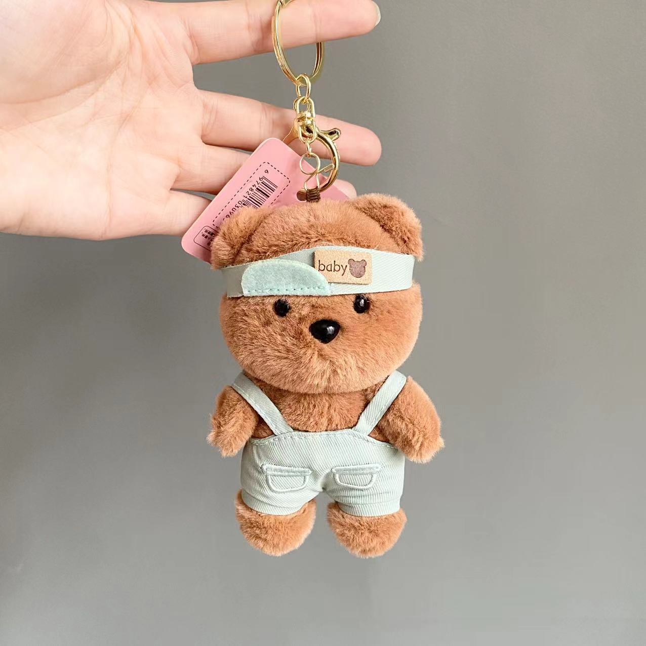 Cute Teddy Bear Plush Keychain – Soft Mini Bear Bag Charm | Kawaii Plush Key Holder for Girls