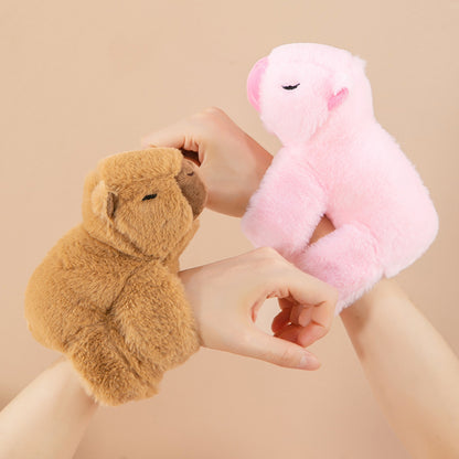 Cute Capybara Plush Slap Bracelet – Soft Stuffed Animal Wristband for Kids & Girls | Kawaii Capybara Toy & Gift