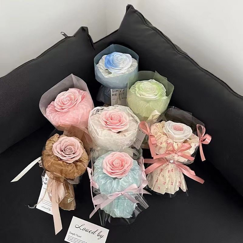Single Rose Flower Bouquet – Elegant Artificial Rose Gift with Decorative Wrapping & Ribbon | Romantic Birthday, Anniversary, Valentine’s Day Gift