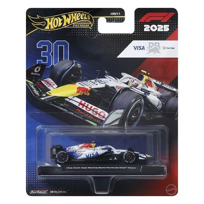 Hot Wheels Premium 2025 F1 Visa Cash App RB Formula One Team Car #30 – 1:64 Diecast Metal Model with Real Riders