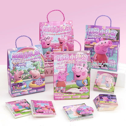 Peppa Pig Blind Box Stationery Gift Bag – Kawaii Surprise School Kit (8–10 Cute Items Inside)