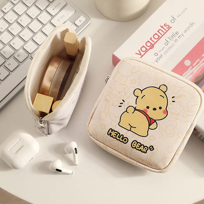 Cute Bear Mini Zipper Pouch | Kawaii Coin Purse & Makeup Organizer | Portable Storage Case for Earbuds, Cosmetics, Jewellery & Small Essentials