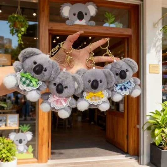 Cute Koala Plush Keychain (Random Color) | Soft Kawaii Koala Bag Charm & Key Holder