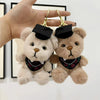 Plush Graduation Bear 3D Keychain