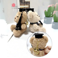 Plush Graduation Bear 3D Keychain