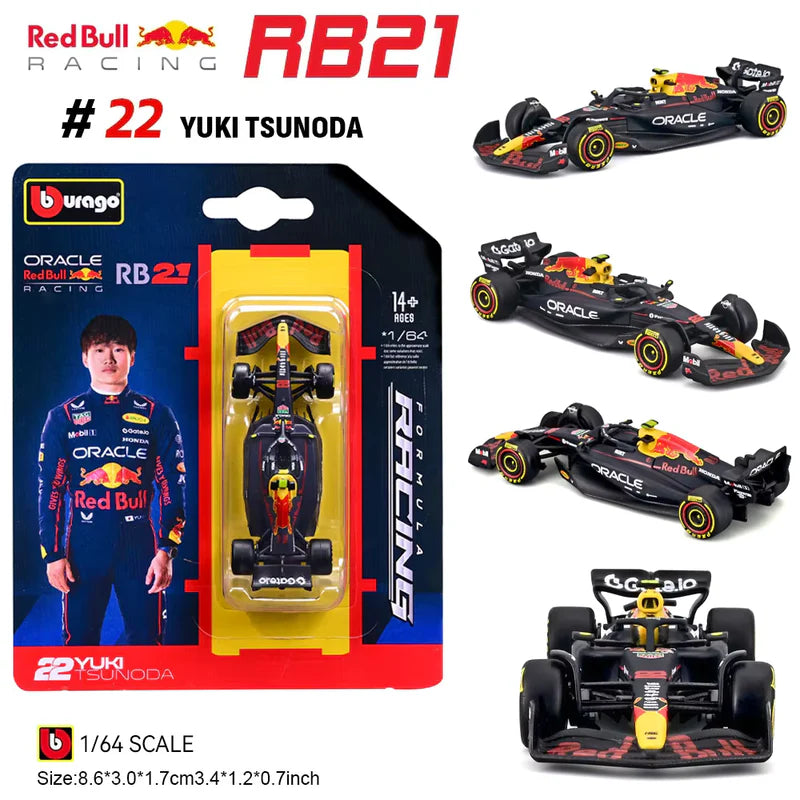 Bburago F1 1:64 Oracle Red Bull Racing RB21 (2025 Bahrain GP) #22 Yuki Tsunoda Diecast Model Car | Official Formula 1 Collectible