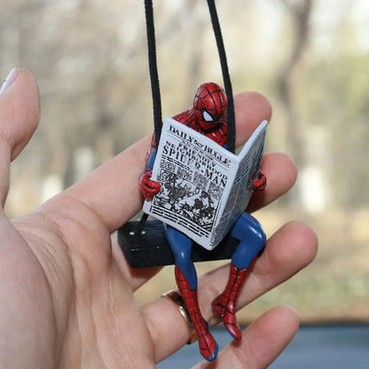 Spider-Man Swinging Car Hanging Ornament – Marvel Superhero Rear View Mirror Decor | Cute Dashboard & Car Interior Accessory