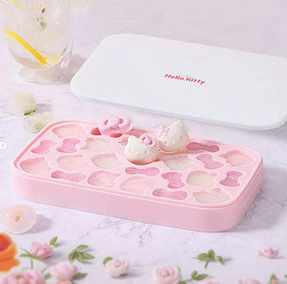 Hello Kitty Silicone Ice Cube Tray Mold – Cute Bow & Kitty Shape Ice Maker for Home, Drinks, Kitchen & Party Use