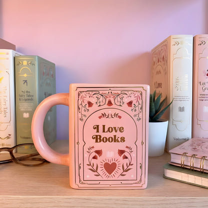 Coffee & Books Vintage Book Mug – Aesthetic Ceramic Book Lover Coffee Cup